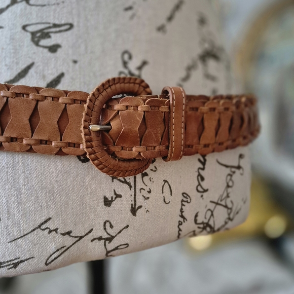 Fossil Tan Woven Leather Belt Large - Picture 4 of 7